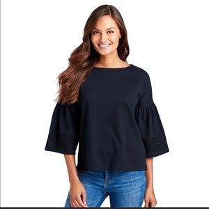 Vineyard Vines Bell Sleeve Ric Rac Knit Top